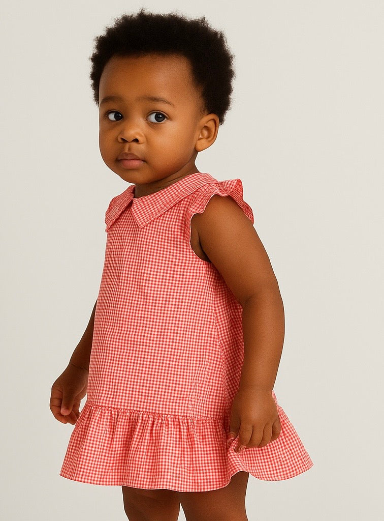 Red & White Gingham Toddler Dress