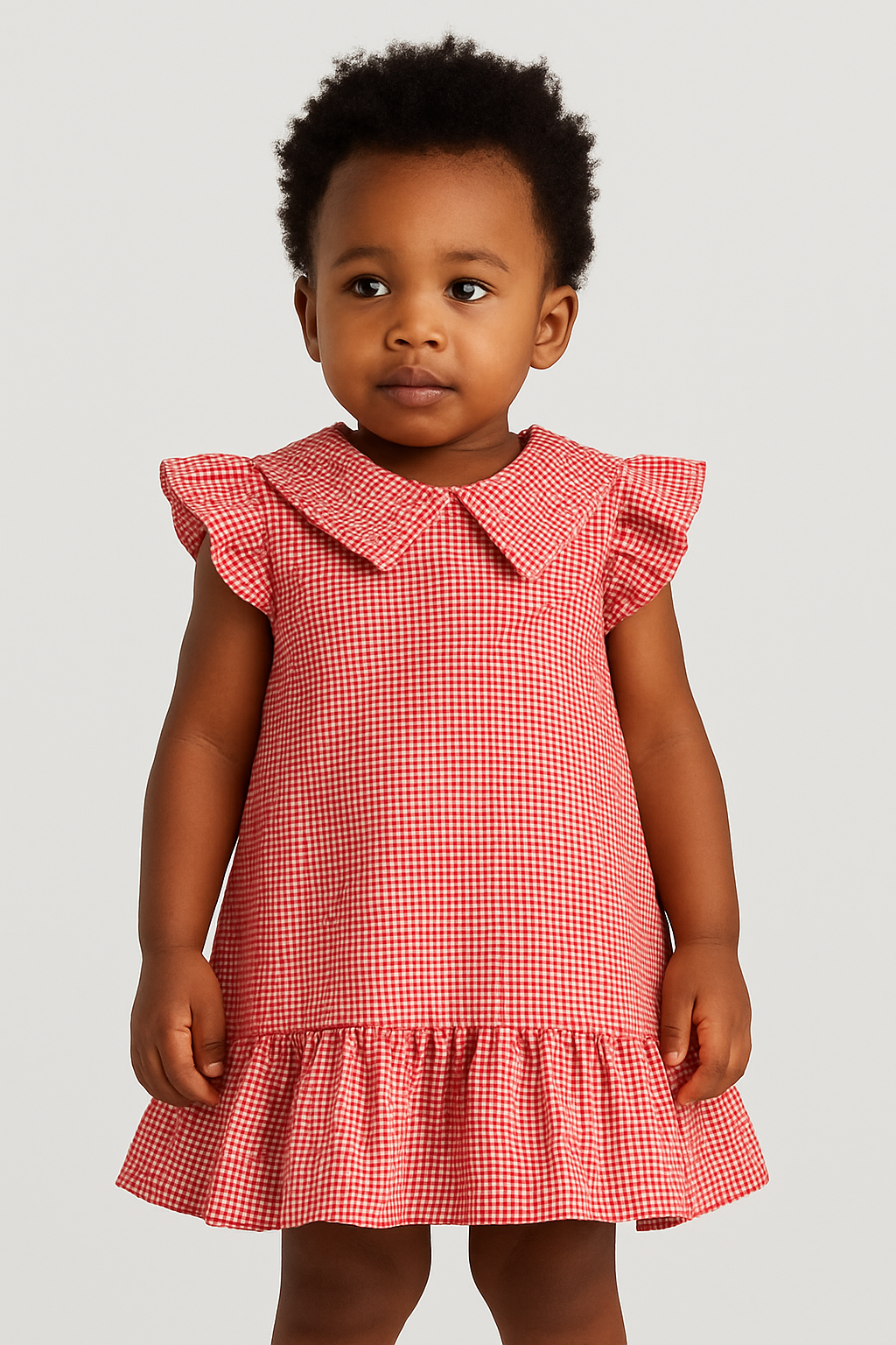 Red & White Gingham Toddler Dress