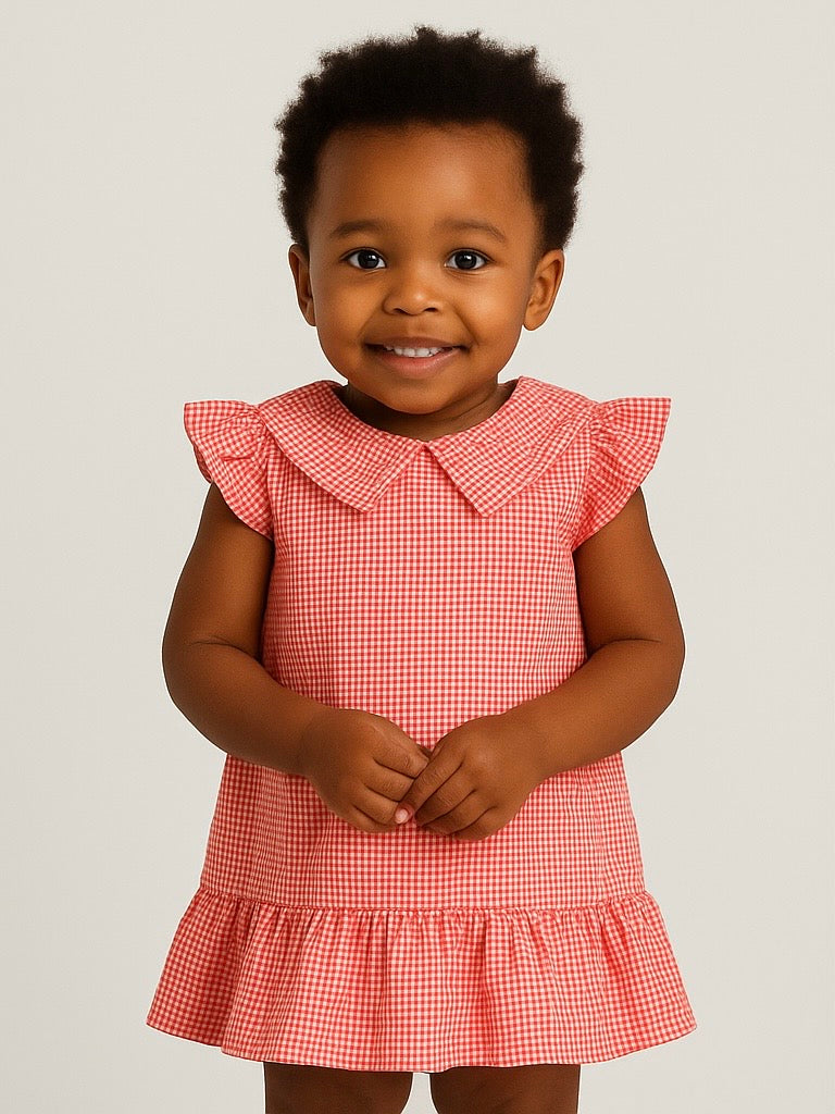 Red & White Gingham Toddler Dress