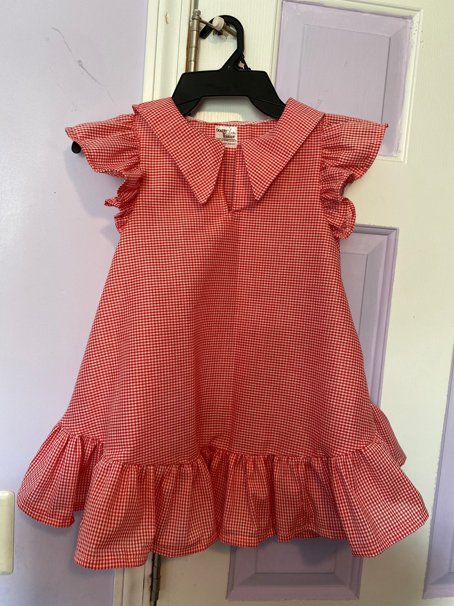 Red & White Gingham Toddler Dress