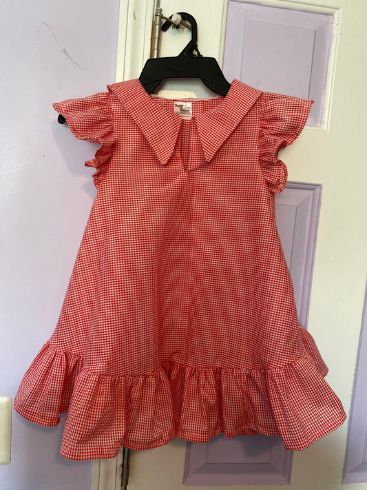 Red & White Gingham Toddler Dress